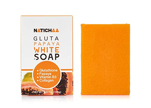 Glutathione & Papaya White Soap, Natural Skin Brightening for Face & Body Exfoliating, Dark Spots, Acne Scars with Niacinamide, Coconut Oil for Silky Smooth Skin - Cruelty Free, 3.52 Oz (2 Pack)