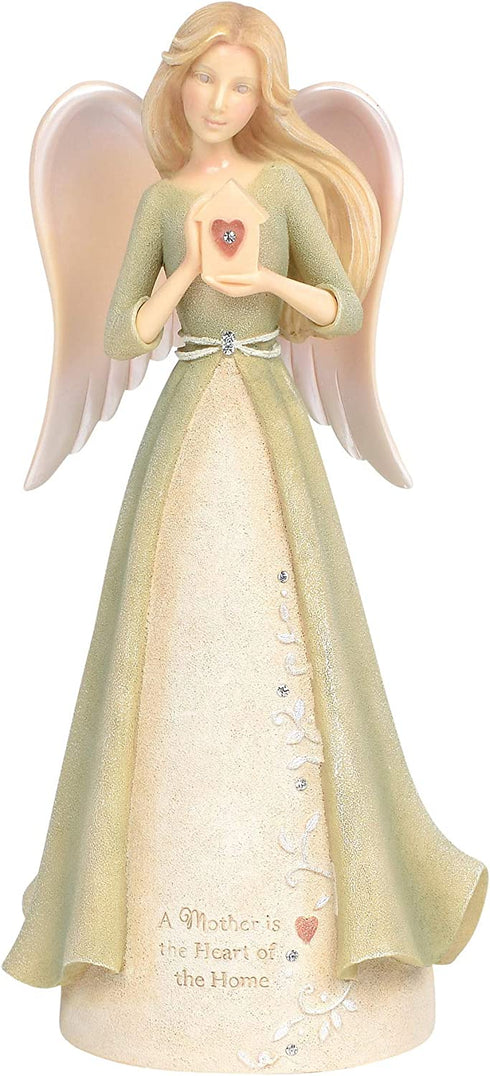 Enesco Foundations Mother Heart Angel Figurine, 7.05", Multicolor