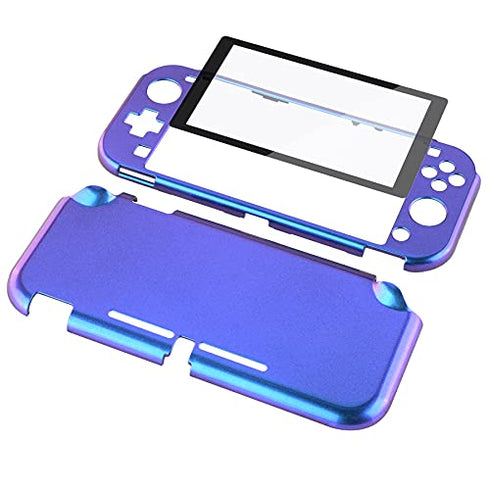 eXtremeRate PlayVital Glossy Chameleon Purple Blue Protective Case for Nintendo Switch Lite, Hard Cover Protector for Nintendo Switch Lite - 1 x Black Border Tempered Glass Screen Protector Included