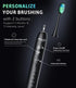 BAOVERI Electric Toothbrush with 8 Brush Heads for Adults&Kids, Sonic Electric Toothbrushes, 5 Modes&3 Intensity Levels, 2 Minutes Smart Timer, 4 Hours Fast Charge for 60 Days (Black)