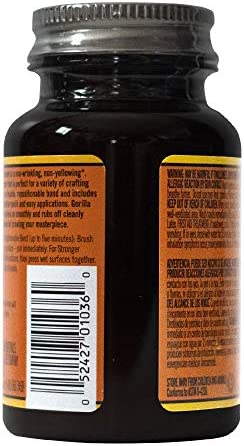 Gorilla Rubber Cement with Brush Applicator, 4 Ounce, Clear, (Pack of 2)