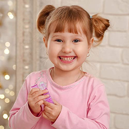 EXPRESSIONS 8 Pc Roll On Glitter Lip Gloss Set, Fruity Flavored Lip Makeup for Kids and Teens, Clear Lip Gloss Non Toxic, Kid Friendly, Great for Gifts, Party Favors and Basket Stuffers