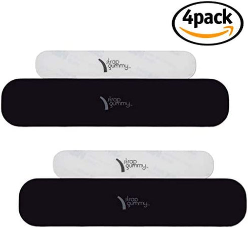 Strap Gummy - Prevent Strap Slips - The Original Non Slip Shoulder Strap Grip Strips – Set of Large Black or Small Semi-Clear