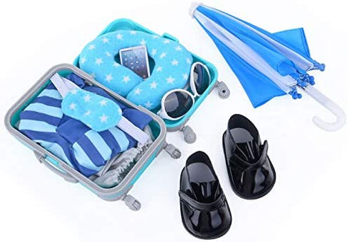 18 Inch Doll Clothes and Accessories Boy Doll Travel Suitcase Set for 18 inch Boy Dolls