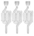 3ct. - S-Shape Airlock with #6 Stopper - Set of 3 (Bubble Airlock)