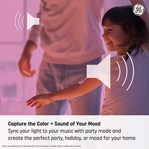 GE LED+ Speaker Light Bulb, Soft White, Bluetooth Speaker, No App or Wi-Fi Required, Remote Included, A21 Light Bulb (1 Pack)