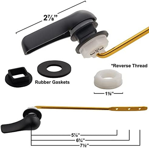 Bronze Toilet Tank Flush Lever Handle Replacement, with Nut Lock, Fits Most Toilets, Universal (Front Mount)