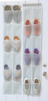 SimpleHouseware 24 Pockets - 2PK 12 Large Pockets Over Door Hanging Shoe Organizer, Grey