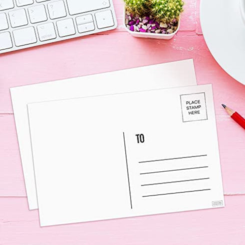 Sweetzer & Orange Blank Postcards for Mailing. 60 White 4x6 Blank Post Cards, Blank Mailable Postcards Set. Make Your Own Printable Postcards. 300gsm Postcard Paper Cardstock, Bulk Post Card Pack.
