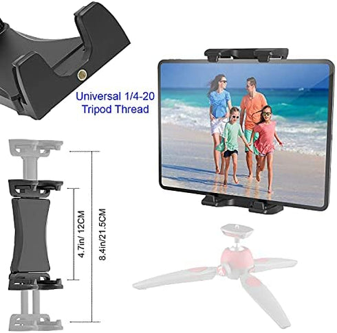 ChargerCity 360º Swivel 1/4-20 Tripod Tablet Smartphone Holder w/Pole Mic Microphone Stand Mount for iPad, iPad Pro, iPad Air, iPad Mini, 2, 3, iPhone, Smartphone 4.7-12.9" Tablets