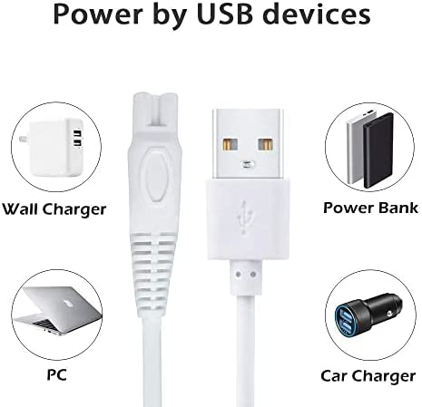 Shaver Charger Compatible with Finishing Touch Flawless Body Rechargeable Ladies Shaver USB Cable Replacement 5V Power Cord Women Electric Trimmer Adapter