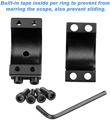 Modkin 1 Inch Dovetail Scope Rings, High Profile Scope Mount for 11mm Dovetail Rails -2 Pieces (One has Stop pin)