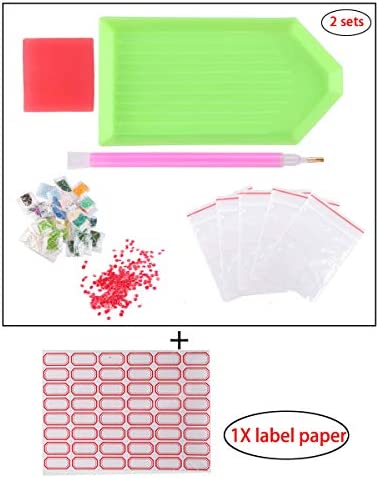5D Full Drill Diamond Painting Kit, Hartop DIY Diamond Rhinestone Painting Kits for Adults and Beginner, Embroidery Arts Craft Home Office Decor, 12X16 Inch (2 Pack of Stitch Mermaid)