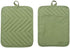 Anyi Pot Holders for Kitchen Heat Resistant, Cotton Hot Pads for Kitchen Counter Table, Green Kitchen Pot Holders with Pocket