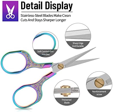 Small sharp scissors-Glexal 5 Inch Precision Scissors-2 pack,razor Sharp Blade Shears for craft embroidery sewing school office cutting