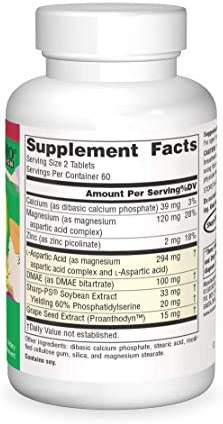 Source Naturals Attentive Child - Healthy Cognitive Nutrients for Active Children - Improved Focus & Attention with DMAE, Magnesium, Zinc & Grape Seed Extract - 120 Tablets