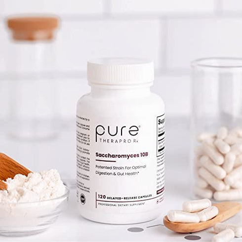 Pure Therapro Rx Saccharomyces 10B - Saccharomyces Boulardii, 10 Billion CFU Per Serving, Patented Strain CNCM I-3799, Probiotic Capsules, Probiotics for Men and Women - 120 Count (Pack of 1)