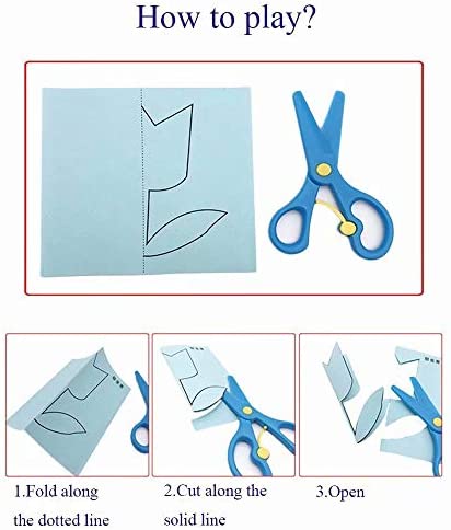 Fun Paper-Cut Set; Paper Cutting; Paper Art; Scissor Skills Activity Cutting Book; Kids Scissors Crafts Kits Preschool-120 Pages with A Pair of Child-Safe Scissors