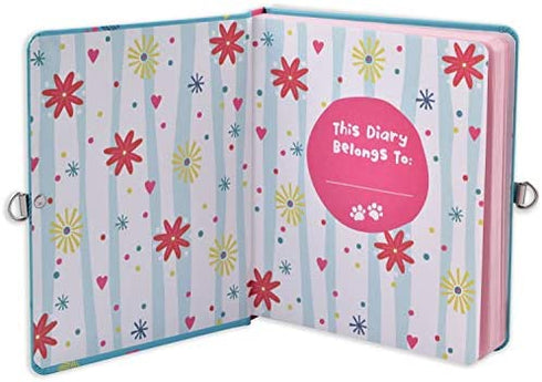 MOLLYBEE KIDS My Kitty Lock and Key Diary, 208 Pages, Measures 6.25 inches by 5.5 inches