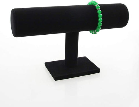 TENINYU Hovering T-Bar Bracelet Necklace Earring Bangle Pendants Anklet Tower Watch Key Jewelry Display Stand for Home Organization (Black Velvet)