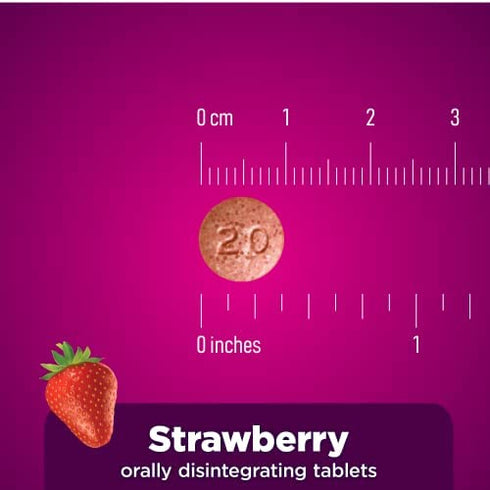 Amazon Basic Care Omeprazole Delayed Release Orally Disintegrating Tablets, Strawberry Flavor, 42 Count