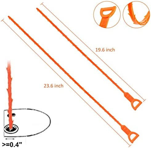 Vastar 4 Pack 19.6 Inch Drain Snake Hair Drain Clog Remover Cleaning Tool (4 Pack 19.6 Inch)