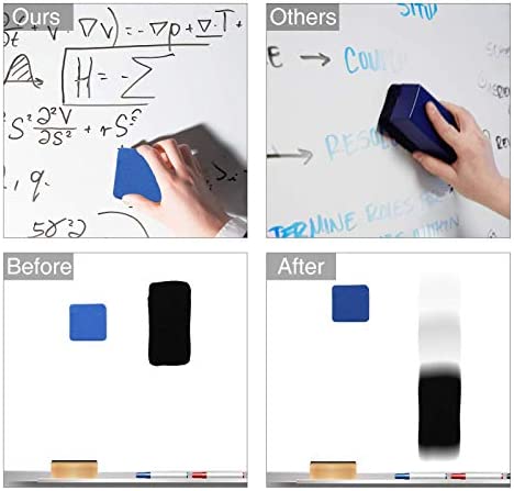 OWLKELA Magnetic Dry Erase Erasers 12 Pcs, White Board Accessories for Kids, Ideal for Refrigerator, Glass whiteboard, Magnetic Soft Whiteboard, Easily Clear All Marks