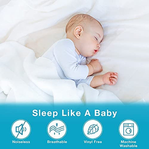 Queen Mattress Protector, Waterproof Breathable Noiseless Queen Mattress Pad with Deep Pocket for 6-18 inches Mattress, White