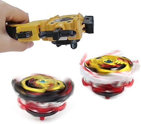 Speder Bey Gyro Blades Launcher and Grip , Light Sparking Battling Burst String Launcher Gyro Left&Right LR Spin Top Compatible with All Bey Burst Series Battling (Gold)
