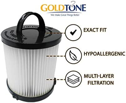 GoldTone Replacement Vacuum Filters Fit Eureka AS1000 Series Upright Air Speed Vacuum Cleaner Replaces Eureka EF-6 and DCF-21 Part No. 67821, 68931, 68931A, EF91, EF-91, EF-91B (Combo Pack)