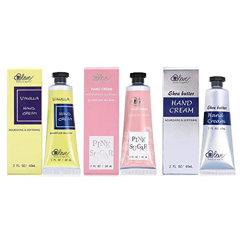Hand Cream Set, 3x2.0 oz Hand Cream Gift Set for Women, Shea Butter Hand Lotion for Dry Working Hands,Travel Size Hand Lotion Set with Vitamin E, Best Christmas Gifts for Women Girls