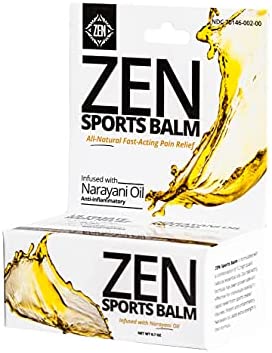 ZEN Sports Balm with Narayani Oil- Relieves Joint & Muscle Pain, Cramps, Backaches and Other Workout & Exercise Injuries, Fast-Acting, Anti-Inflammatory (0.7 oz)