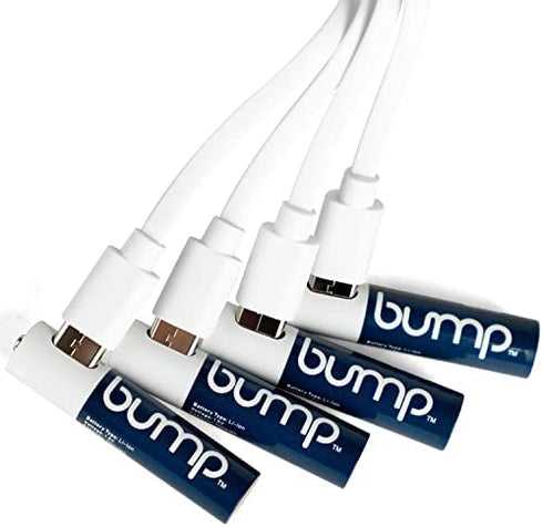 BUMP AAA Rechargeable Batteries - 4 Pack - Lithium Polymer, High Output, Fast & Long Lasting USB-C Charge, Use w/Remote Control, Battery Operated Toys, Keyboard, Wireless Mice, Charger Cable Included