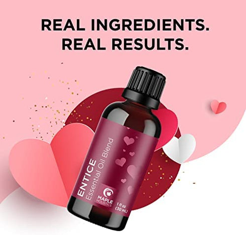 Entice Essential Oil Blend for Diffuser - Passionate Blend of Aromatherapy Oils for Couples with Lavender Palmarosa Clary Sage and Ylang-Ylang Essential Oil - Ignite The Romance Essential Oils Blend