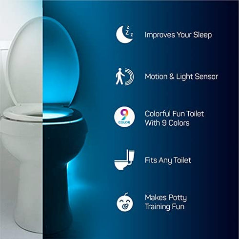 The Original Toilet Night Light Tech Gadget. Fun Bathroom Motion Sensor LED Lighting. Weird Novelty Funny Birthday Gag Stocking Stuffer Gifts Ideas for Him Her Guy Men Boy Toddler Mom Papa Brother