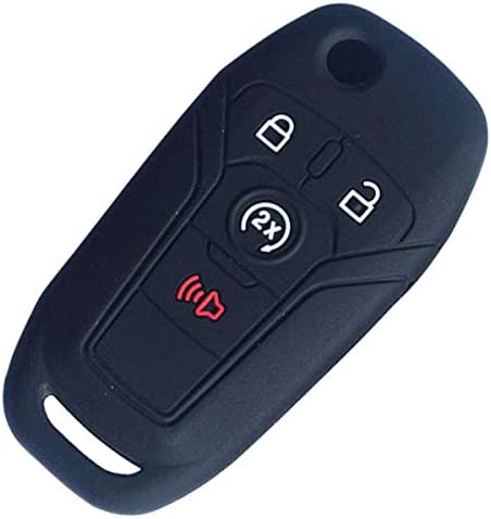 2Pcs Silicone Car Remote Key Fob Cover Case for Ford F-150 F-250 F-350 Fusion Fiesta Mustang Explorer Skin Jacket 4 Button