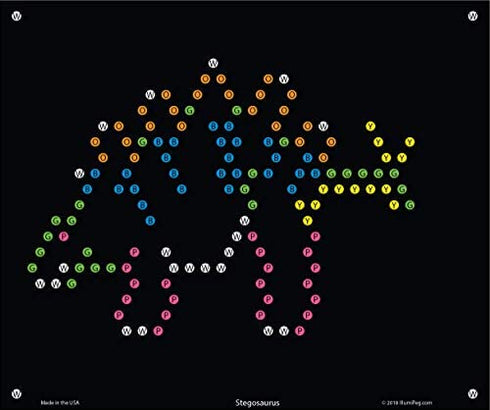IllumiPeg Dinosaurs Refill templates for Basic Fun Lite Brite Ultimate Classic Toy (10 Sheets, 7x8)
