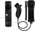 Wii Nunchuck Remote Controller with Motion Plus Compatible with Wii and Wii U Console | Wii Remote Controller with Shock Function (Black)
