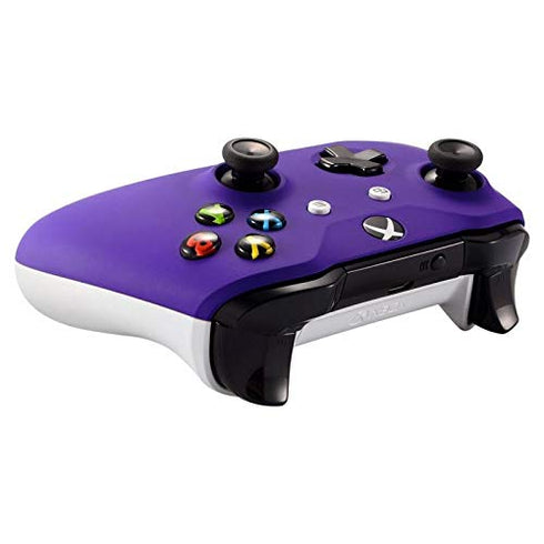 eXtremeRate Soft Touch Purple Faceplate Cover, Front Housing Shell,Soft Grip Back Panels for Xbox One X & One S Controller Model 1708