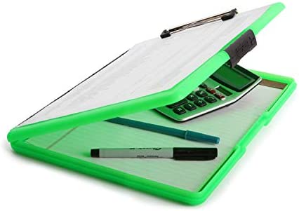 Dexas 3517-807 Slimcase 2 Storage Clipboard with Side Opening, Neon Green