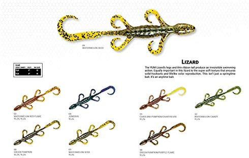 YUM Lizard Ultimate Finesse Lizard Soft Plastic Swim-Bait Bass Fishing Lure with Curly Legs and Tail