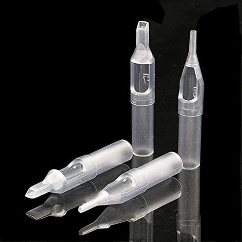 Disposable Tattoo Tips, Tazay 100pcs Assorted Size Tattoo Tips Tubes 3RL 5RL 7RL 9RL 11RL 5MG 7MG 9MG 11MG 13MG for Tattoo Needles Round Diamond Flat/Magnum Sterilize Tips Grips Tattoo Supplies
