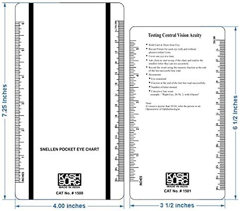 Snellen and Rosenbaum Pocket Eye Chart - Pack of 2 Cards