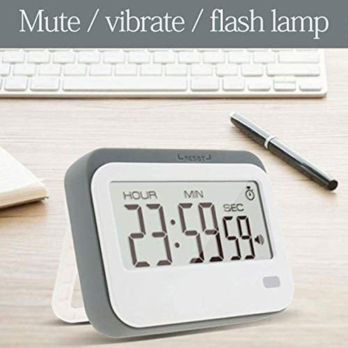 Digital Kitchen Timer, Alarm Clock ,Stopwatch,Large Digits,Loud Alarm, Mute Blinking Light and Magnetic Stand .Kitchen Timer, Classroom Timer... (Gray)