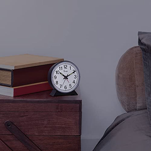 Equity by La Crosse 14075 Black Analog Wind-Up Alarm Clock