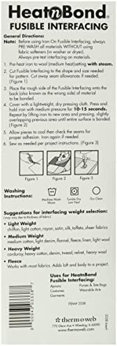 Thermoweb Heat'n Bond Heavy Weight Iron Interfacing fusible, White 20"x36"