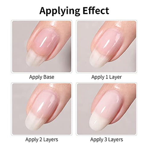 BORN PRETTY Milky White Gel Nail Polish,TranslucentJelly Nude White Gel Polish LED Manicuring Varnish 10ML