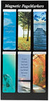 Set of 6 Scenic Nature Inspirational Magnetic Bible Verse Bookmark with Scripture, Size Small 2.3" x .75"