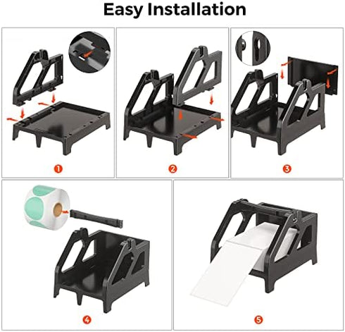 MUNBYN Label Holder for Rolls and Fan-Fold Labels, Shipping Label Roll Holder for Desktop Label Printer Shipping Supplies