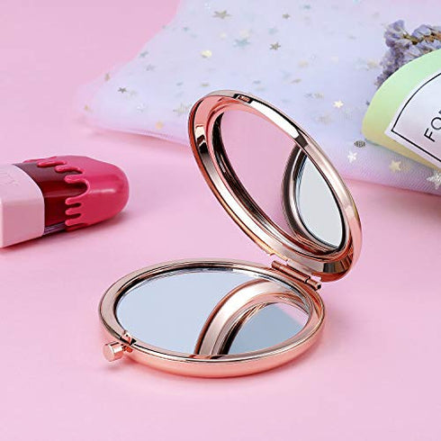 ElegantPark Sister Gifts from Sister Brother Best Friend Birthday Gifts Rose Gold Engraved Compact Mirror for Purse Christmas Graduation Gifts for Sister Personal Pocket Travel Makeup Mirror